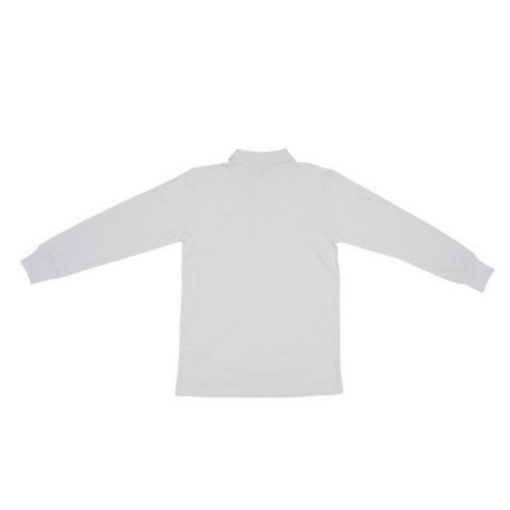 Budak Baek Logo Long Sleeve Polo Unisex White